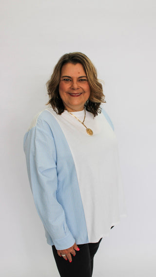 Striped Fusion Jersey Top Reg/Curvy - Trudy's Trendy Boutique