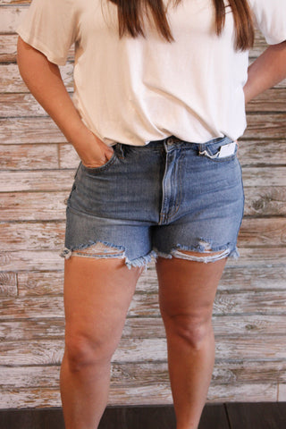 Kancan High Rise Frayed Shorts - Trudy's Trendy Boutique