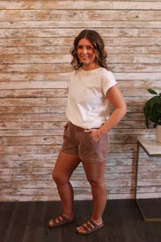 Unspoken Brown Shorts - Trudy's Trendy Boutique