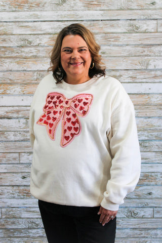 Heart Sequin Crewneck - Trudy's Trendy Boutique