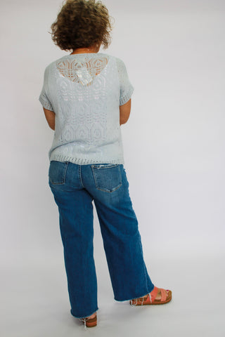 BreezePoint Eyelet Knit Top - Trudy's Trendy Boutique