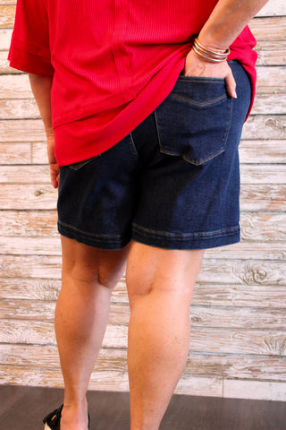 Judy Blue HW TC Shorts/Curvy - Trudy's Trendy Boutique