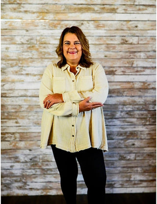 Driftwood Days Gauze Shirt - Trudy's Trendy Boutique