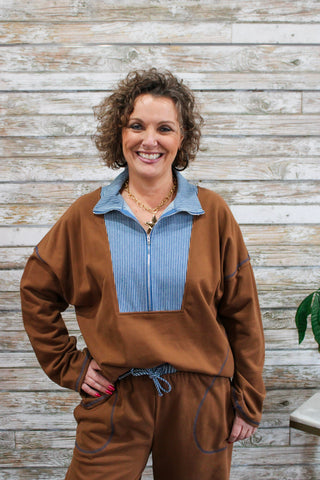 Metro Zip Up Sweatshirt - Trudy's Trendy Boutique