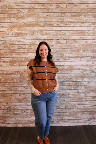 Modern Striped Sweater Vest - Trudy's Trendy Boutique