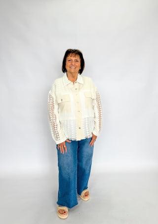 Lacy Luxe Button Up - Trudy's Trendy Boutique