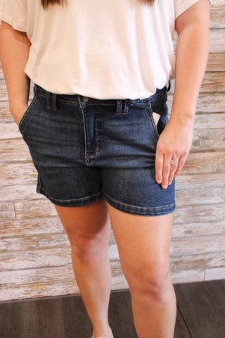 Judy Blue HW Double Button Shorts - Trudy's Trendy Boutique