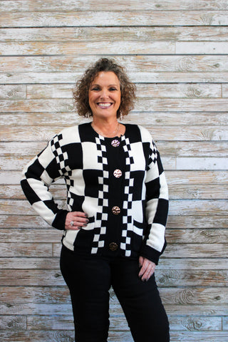 Check & Charm Cardigan - Trudy's Trendy Boutique