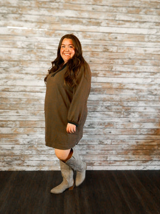 Cozy Chic Waffle Zip Dress - Trudy's Trendy Boutique