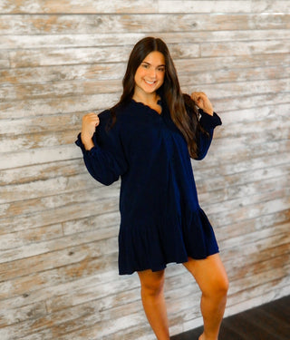 Sweet Ruffles Corduroy Dress - Trudy's Trendy Boutique