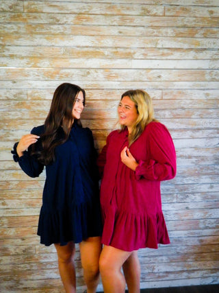 Sweet Ruffles Corduroy Dress - Trudy's Trendy Boutique