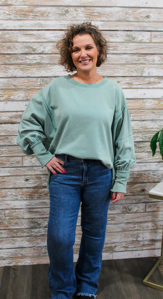 Seamline Oversized Sweatshirt - Trudy's Trendy Boutique