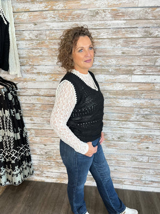 Stitched Charm Sweater Vest - Trudy's Trendy Boutique
