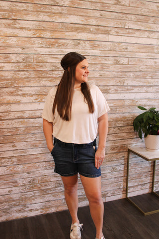 Judy Blue HW Double Button Shorts - Trudy's Trendy Boutique