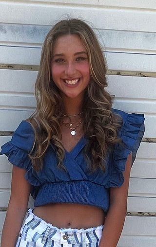 Denim Party Top - Trudy's Trendy Boutique