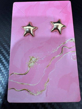 Gold Puff Heart Earrings - Trudy's Trendy Boutique