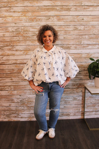 Bow Glam Blouse - Trudy's Trendy Boutique