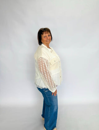 Lacy Luxe Button Up - Trudy's Trendy Boutique