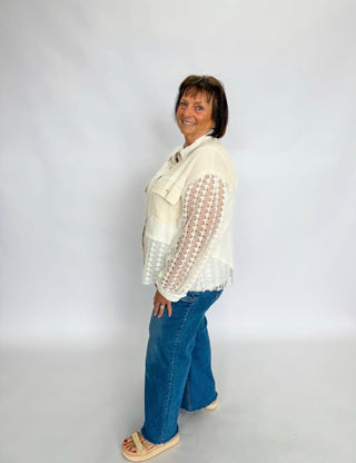 Lacy Luxe Button Up - Trudy's Trendy Boutique