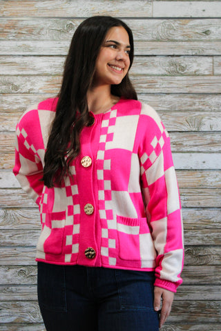 Check & Charm Cardigan - Trudy's Trendy Boutique