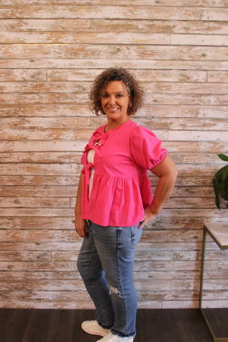 Feel The Love Bow Top - Trudy's Trendy Boutique