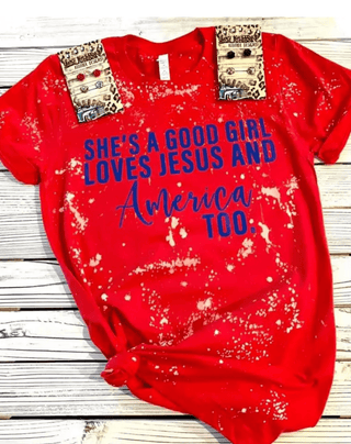Loves Jesus & America Too Tee - Trudy's Trendy Boutique