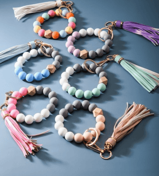 Bead Tassel Bracelet Key Holder