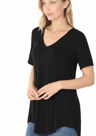 Perfectly Plain V - Neck - Black - Trudy's Trendy Boutique