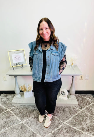 Ruffly Denim Jacket