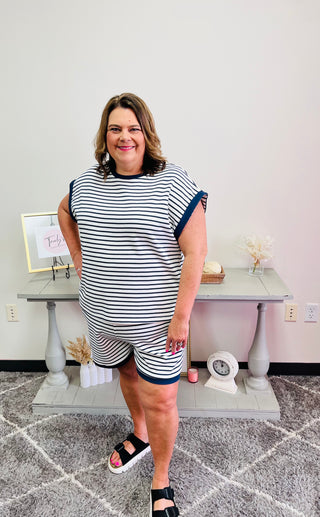 Striped Short Set/Curvy