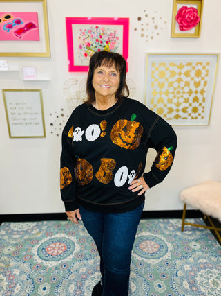 Halloween Sequin Pullover