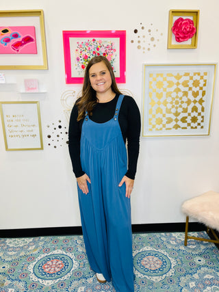 CrepeLuxe Woven Overalls