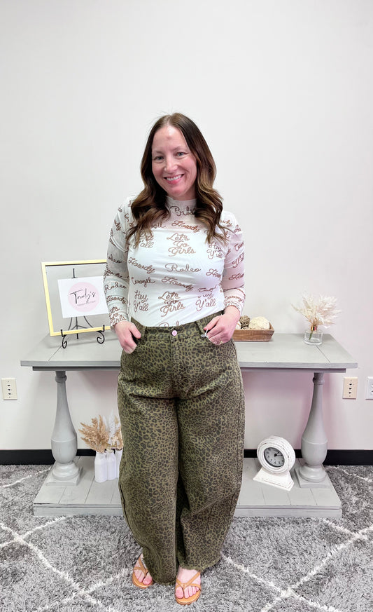 Cheetah Barrel Jeans