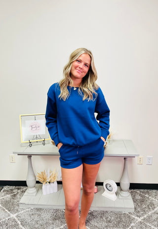 Fleece Boat Neck Short Set