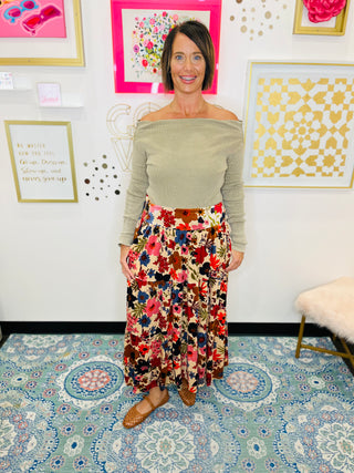 Velvet Meadow Maxi Skirt