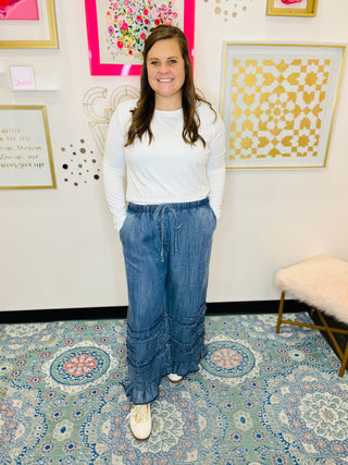 Effortless Edge Chambray Pants