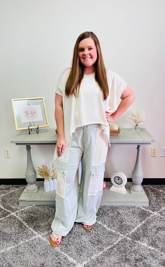 Lace Patchwork Pants