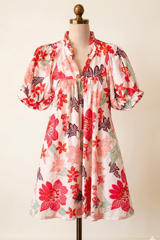 Petal Pop Puff Sleeve Dress - Trudy's Trendy Boutique