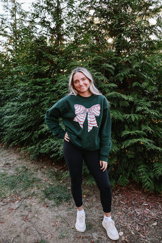 Christmas Tree Cake Bow Sweatshirt - Trudy's Trendy Boutique