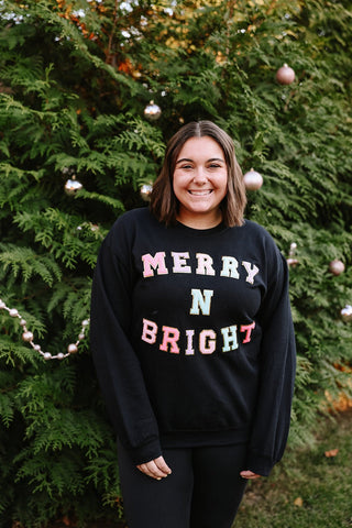 Merry N Bright Crewneck - Trudy's Trendy Boutique