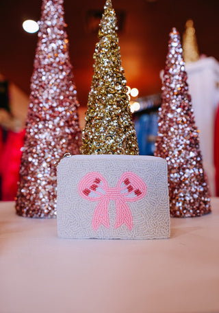 Bow Ribbon Holiday Pouch - Trudy's Trendy Boutique