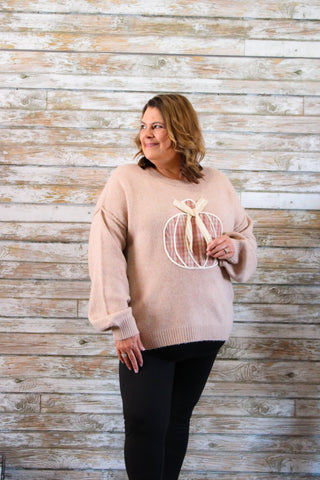 Harvest Charm Pumpkin Sweater - Trudy's Trendy Boutique