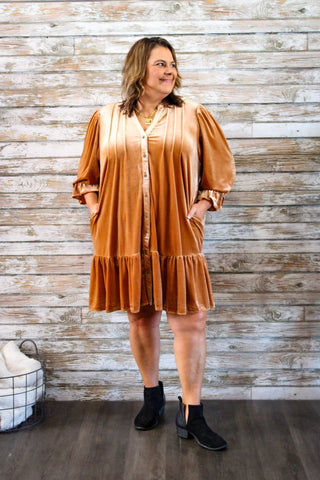 Velvet Enchantment Dress/Curvy - Trudy's Trendy Boutique