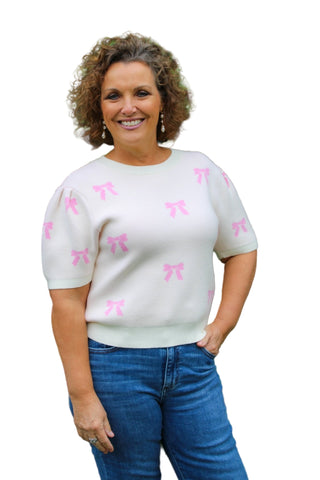 Hello Darling Bow Sweater - Trudy's Trendy Boutique