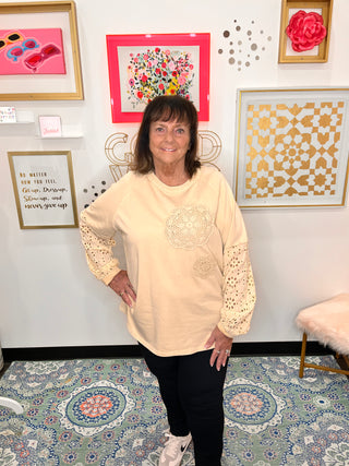 Meadow Blooms Eyelet Pullover