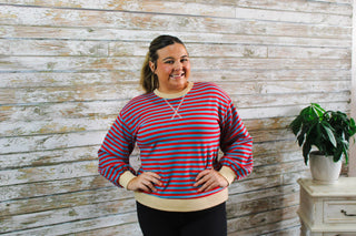 Striped Charm Puff Sleeve - Trudy's Trendy Boutique
