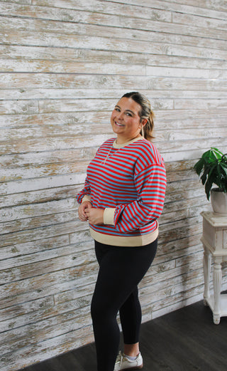 Striped Charm Puff Sleeve - Trudy's Trendy Boutique