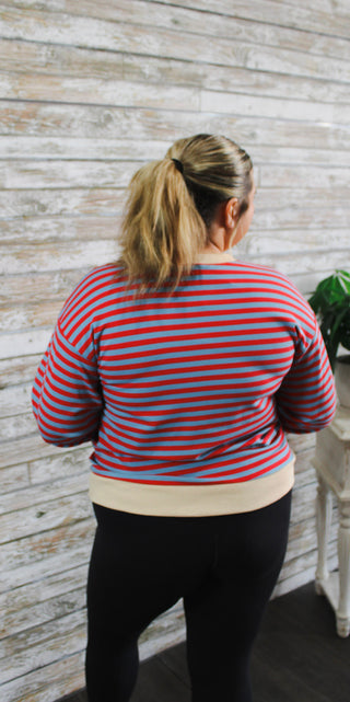 Striped Charm Puff Sleeve - Trudy's Trendy Boutique