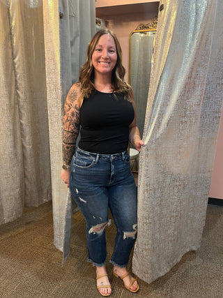 Distressed Knee Flare Jeans - Trudy's Trendy Boutique