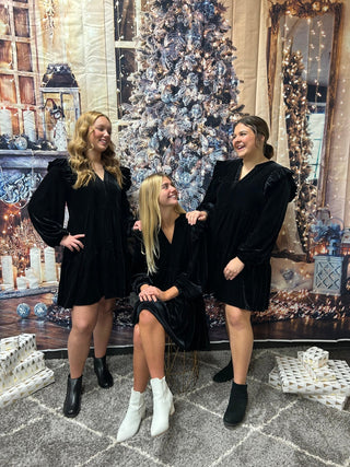 Embracing The Holidays Velvet Dress/Reg and Curvy - Trudy's Trendy Boutique